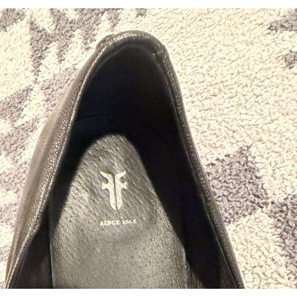 Frye Dana Square Toe Black Leather Ballet Flats Size 10 EUC!! - Picture 4 of 6